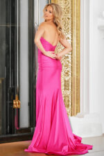 パーティードレス Strapless Asymmetric Fuchsia Prom Dress Llella Fuchsia Strapless Ruched Prom Dress Hot Pink Slit