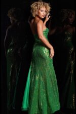 パーティードレス Rhinestone Embellished Green Ombre Gown bkk19614l_lime_ombre_front.jpg