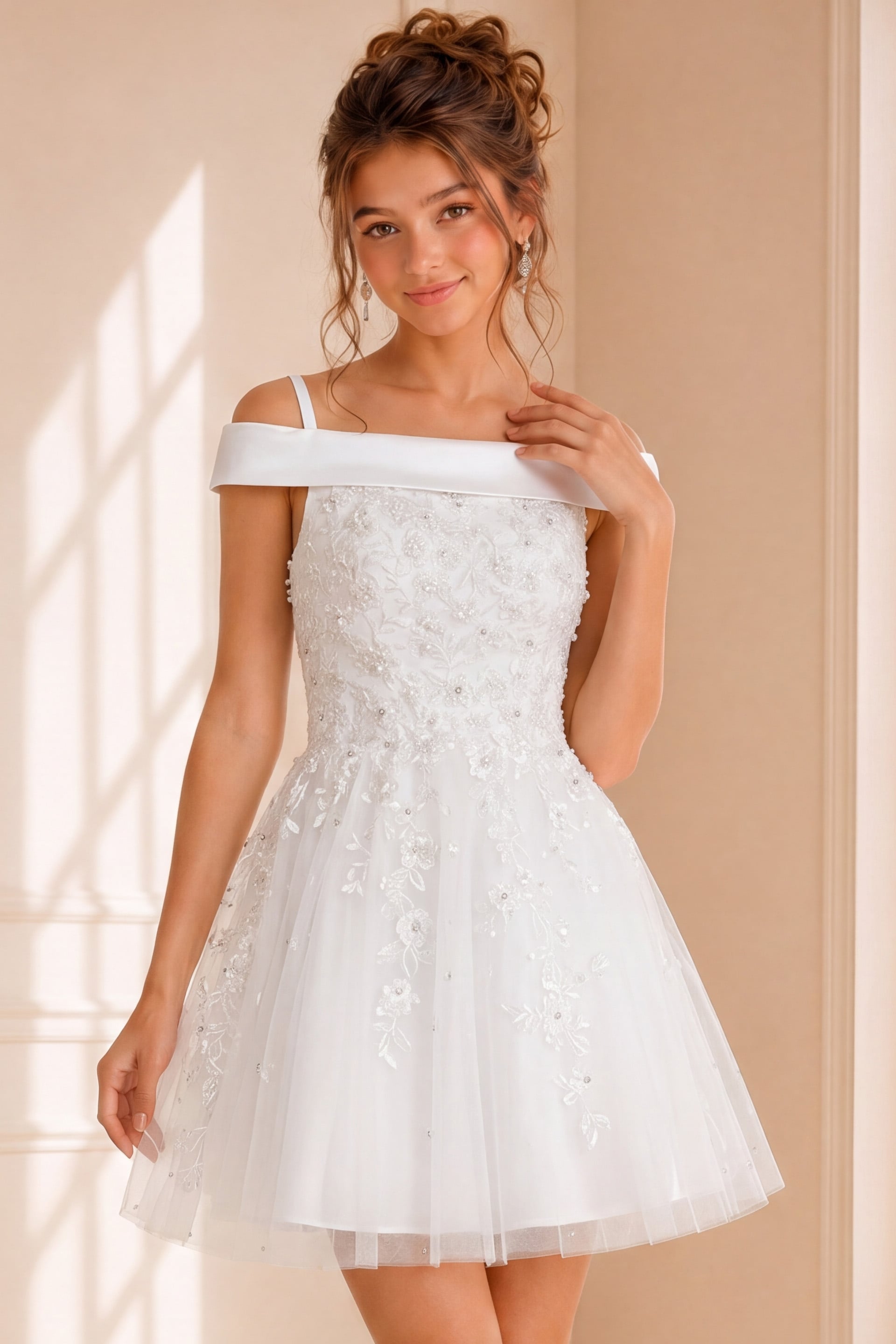 Off White Off the Shoulder Jovani Floral Girls Dress K00361 | Jovani Off White Off the Shoulder Jovani Floral Girls Dress K00361 | Jovani
