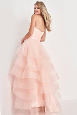 strapless pink long dress K02442