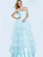 blue layered skirt dress K02442