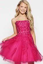 strapless short tulle dress K1830