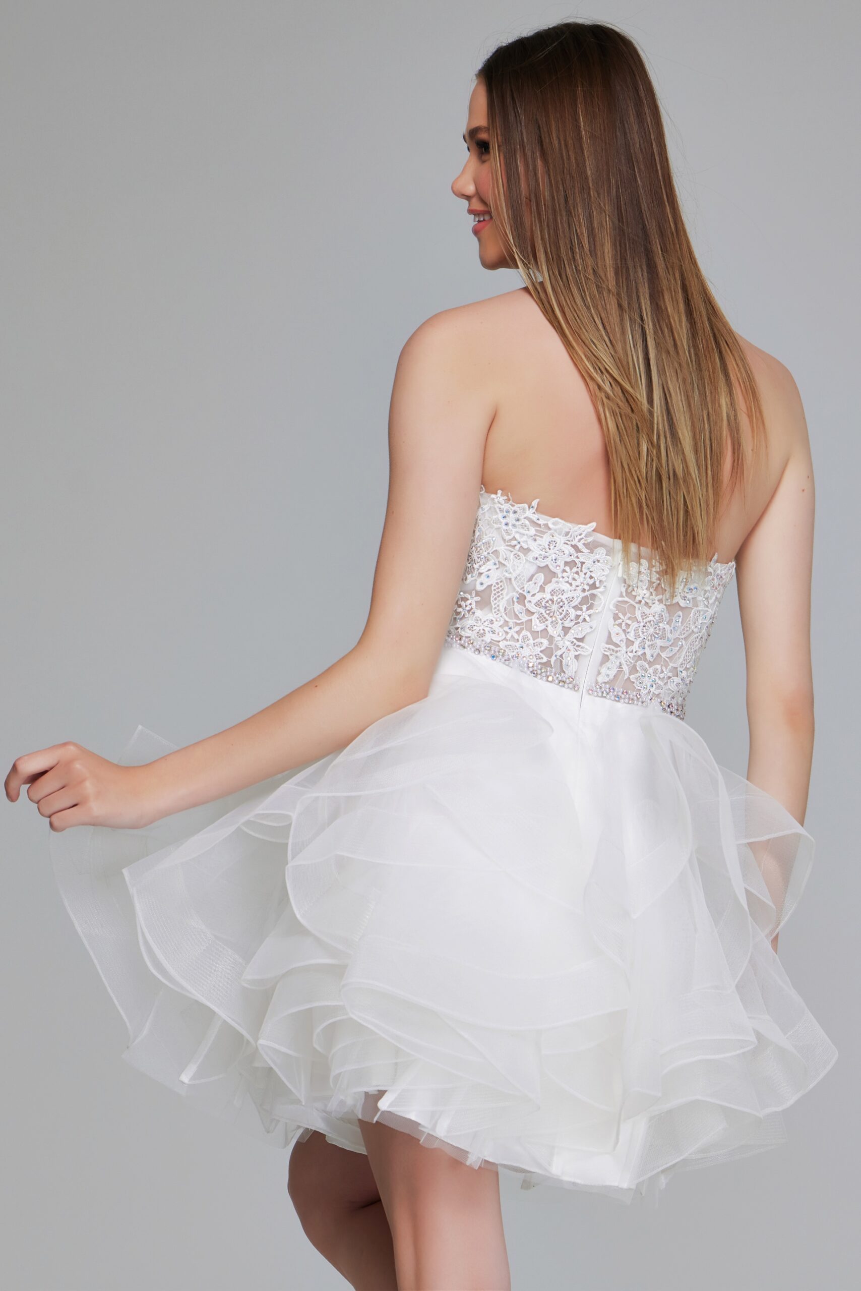 パーティードレス Off-White OWHI080S23KNI001 Dresses OFF WHITE Off White Sheer Corset Bodice Bridal Dress JB07583 | Jovani