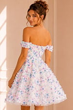 off the shoulder fit and flare floral dress K26293