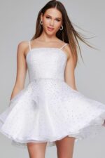Off-White Embellished Tulle Mini Dress K38313 | Jovani