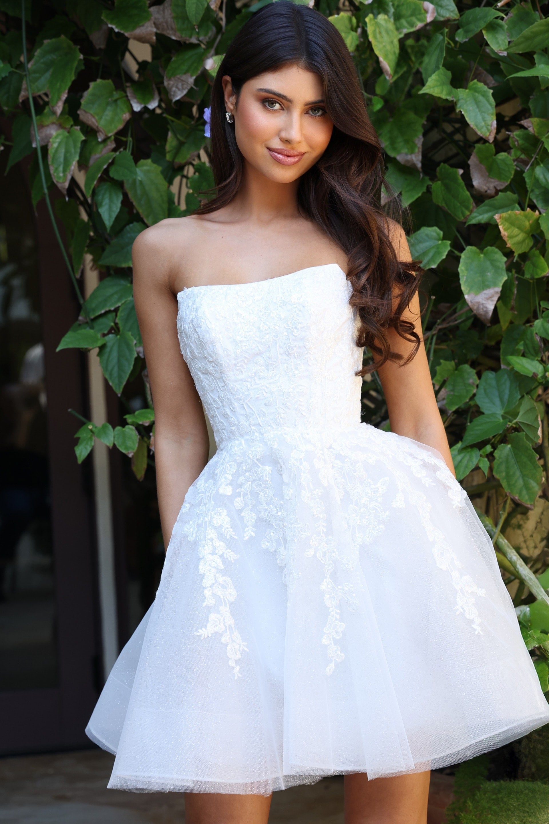 K44212_ivory_4 strapless white fit and flare dress K44212