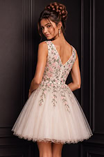v back tulle floral dress K52183