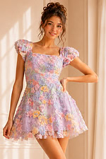 short sleeves mini dress K52703
