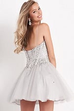 white corset bodice dress K59903