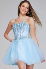 Jovani K62533 Fit and Flare Beaded Bodice Dress | Jovani