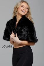 Back view of the Jovani M50165 black dress highlighting elegant details.