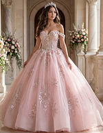 off the shoulder pink corset bodice dress  Q43434