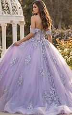 Lace-up back lilac ball gown