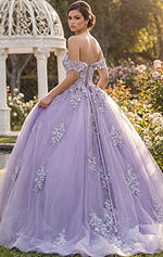 Sparkly lavender quinceañera gown