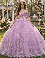 Lace-up back lilac ball gown