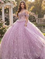 Ruffle skirt lilac ball gown