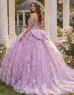Beaded lilac quinceañera gown