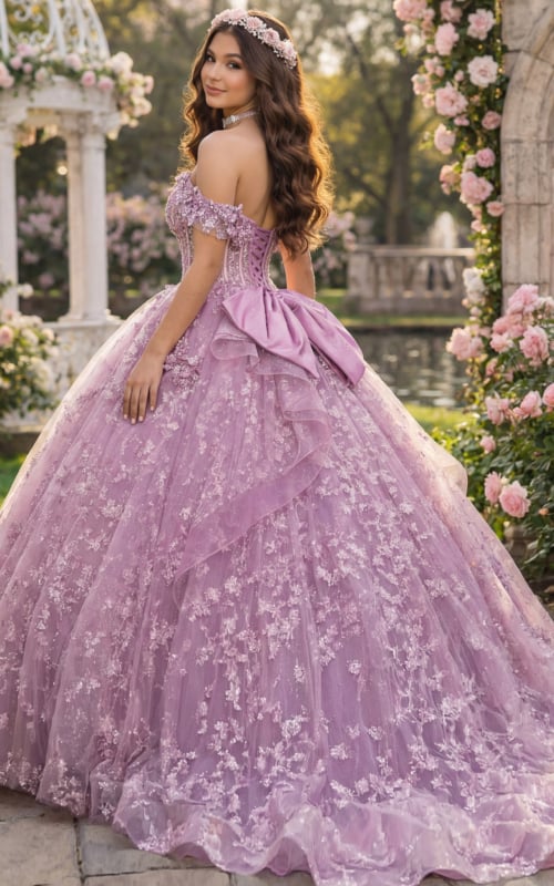 Layered tulle princess gown