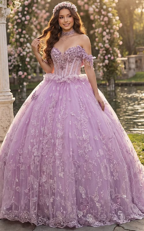Glitter tulle ball gown