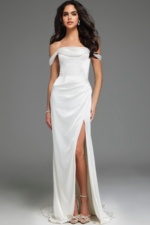 メゾンセロン　off shoulder drape dress Zuhair Murad Satin Off-Shoulder Draped Dress | Saks Fifth Avenue