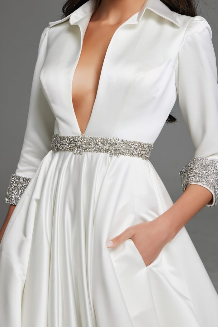 beaded long sleeve dress S61342