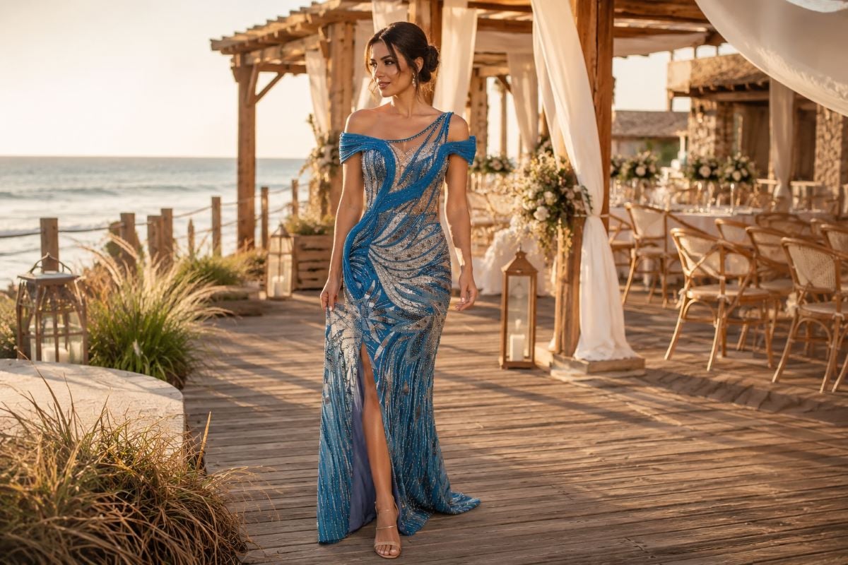 Beach formal mother of bride gown
