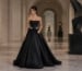 Black strapless ball gown gala look