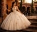 Charro quinceañera ball gown in luxurious hacienda courtyard