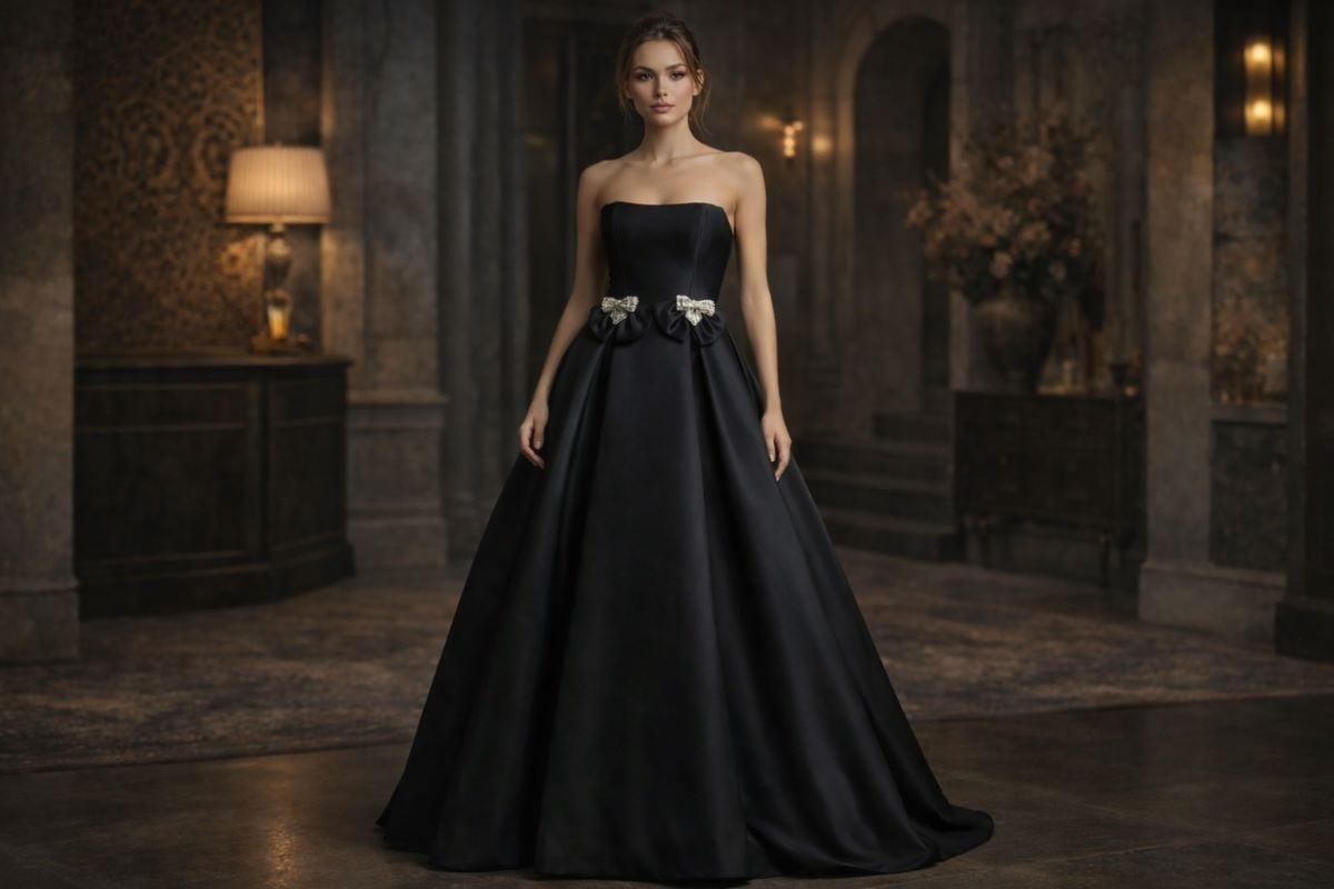 Strapless ball gown with full silhouette