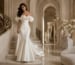 Ivory mermaid bridal gown in luxury couture atelier