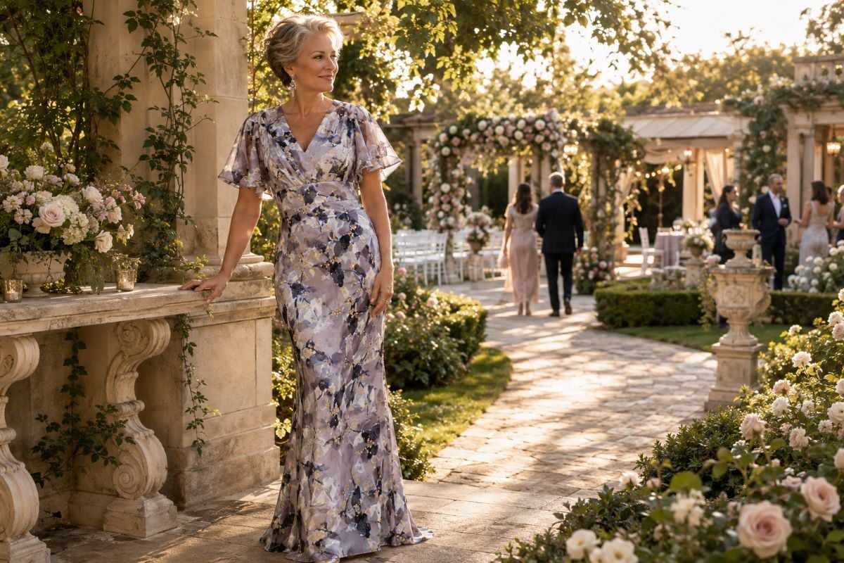 Floral mother of bride summer gown
