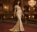 Gold off-shoulder mermaid gala gown