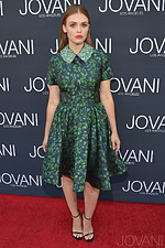 Model wearing Holland Roden in Jovani 33643