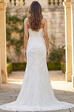 Off White Embellished Strapless Bridal Dress JB40608 - Image 2