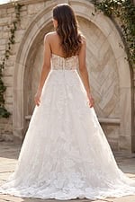 back of lace ball gown wedding dress JB49120
