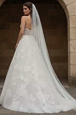 Floral Lace Ball Gown With Sheer Corset Bodice JB49120 - Image 3