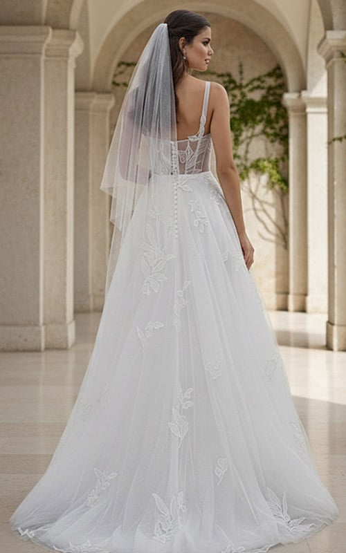back of corset bodice ivory wedding dress jb49761