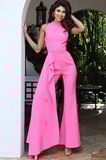 high neck sleeveless wide leg jumpsuit k50374