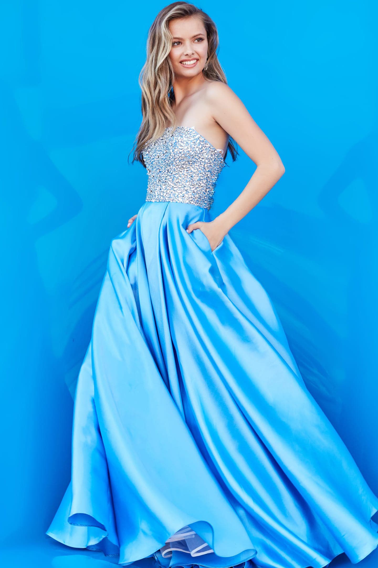 Strapless A Line Long Jovani Girls Dress K66689 | Jovani