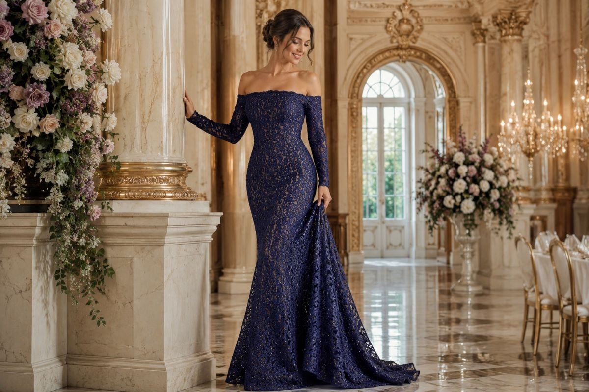 Elegant lace mother of the bride gown