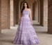 Lilac tiered plus size evening gown full body