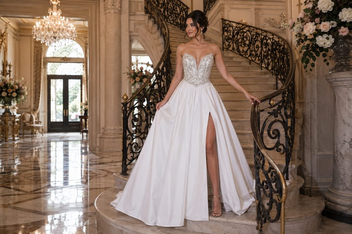 Elegant long prom gown makeup inspiration