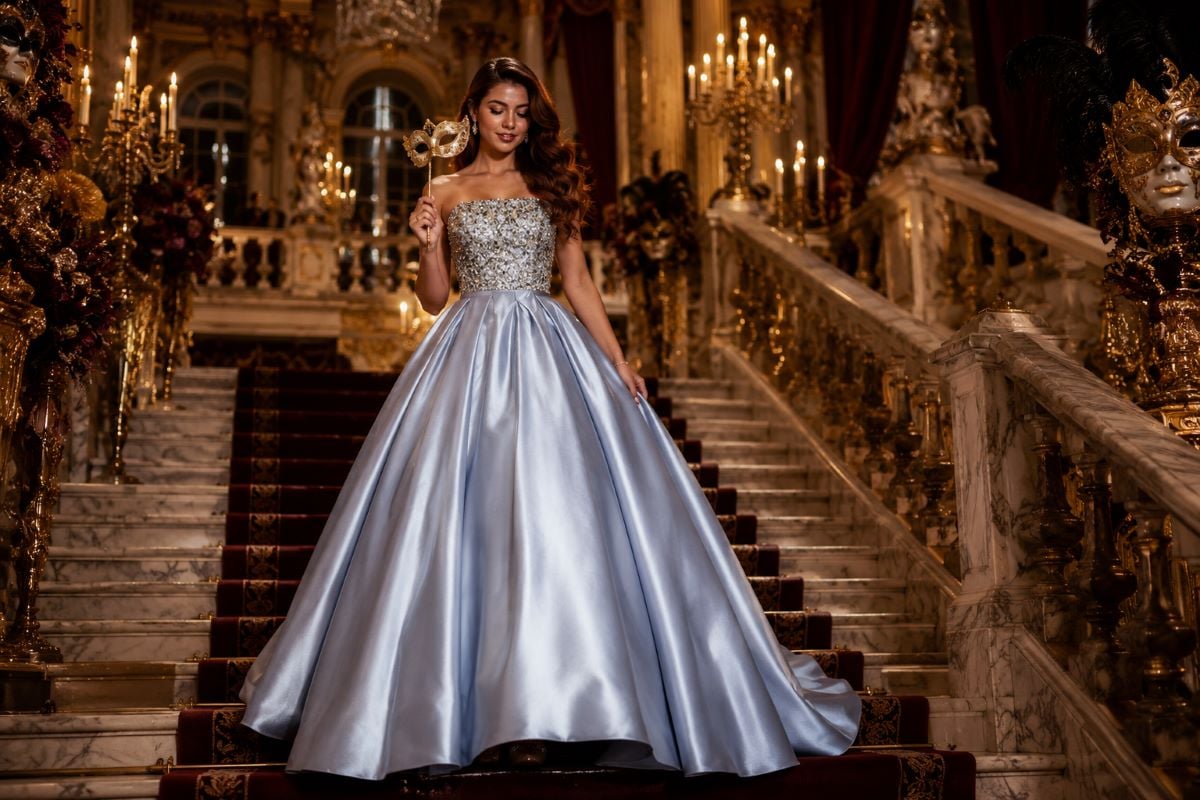 Elegant masquerade Sweet 16 ball gown
