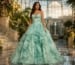 Voluminous floral organza maximalist prom ball gown