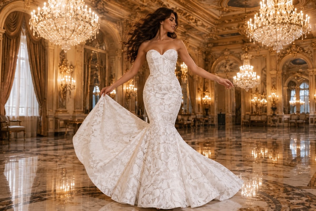 Mermaid wedding gown movement and dancing