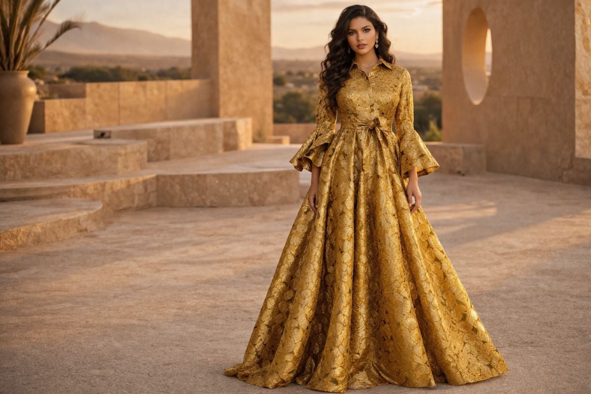 metallic-gold-evening-gown-textured