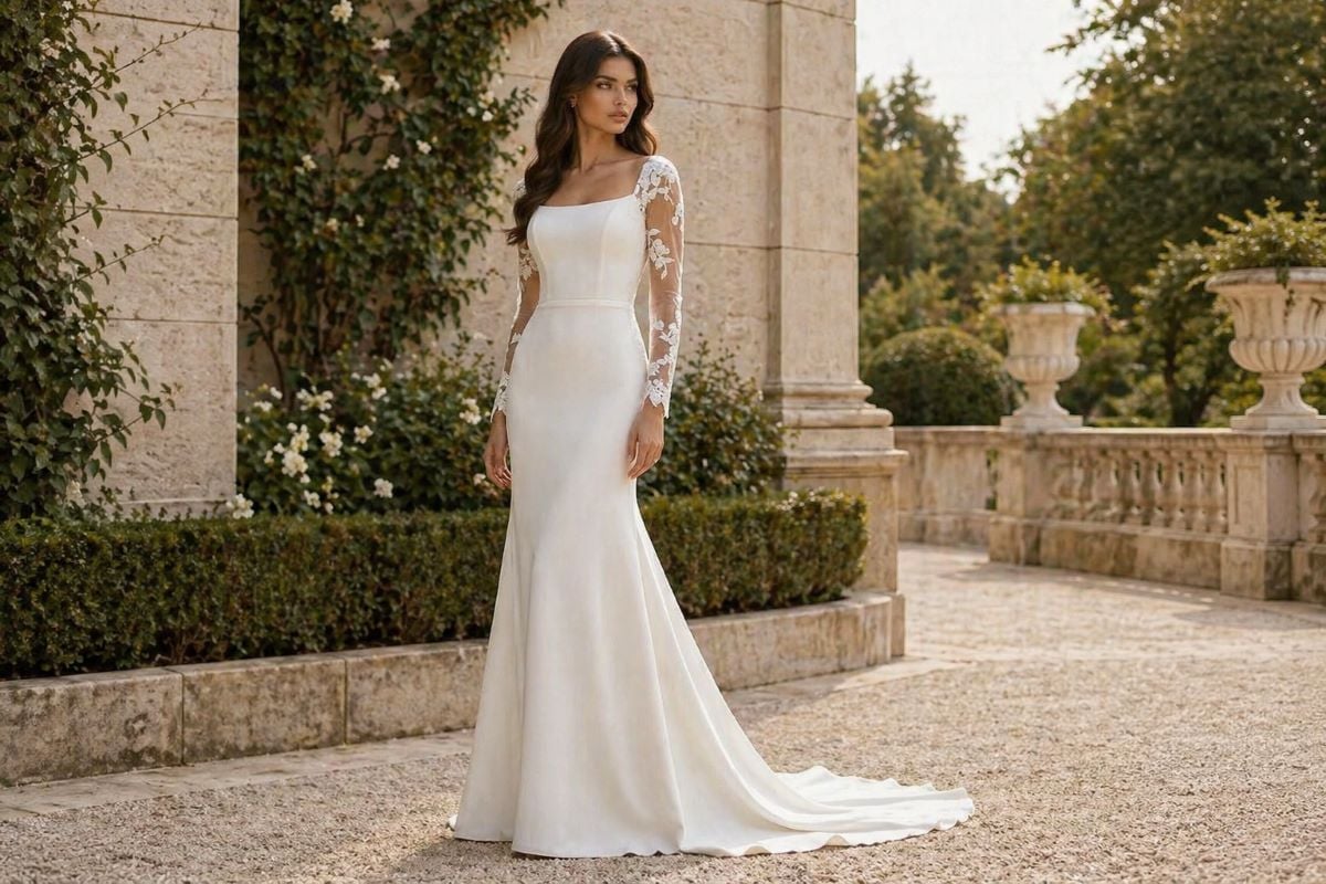 minimal wedding dress second look styling