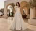 Minimalist ivory one shoulder bridal ball gown