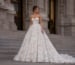 Modern courthouse bridal gown on city hall steps