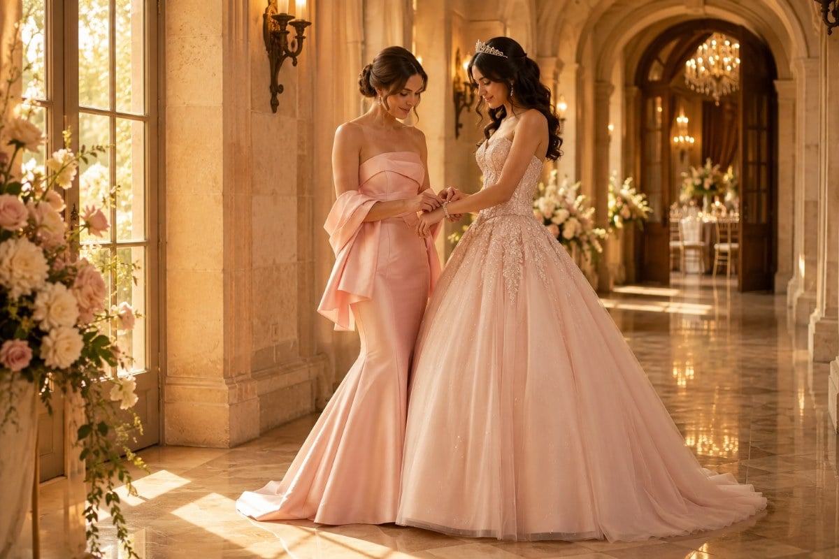 Blush pink mermaid gown